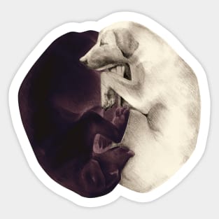 yin-yang dogs Sticker